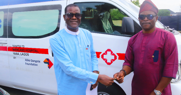 ALIKO DANGOTE FOUNDATION DONATES LIFESAVING AMBULANCE TO MAINLAND HOSPITAL AFTER 10 – YEAR WAIT
