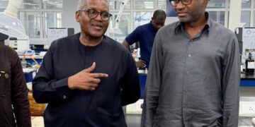 Philanthropist and Chairman of First Hold Co Plc Femi Otedola visits Dangote Refinery, hints refining capacity will increase to 1.4 million barrels per day once the ongoing expansion is completed.
