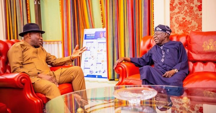 PHOTO NEWS: President Bola Ahmed Tinubu on Wednesday Received former President Goodluck Jonathan at the Presidential Villa, Abuja.