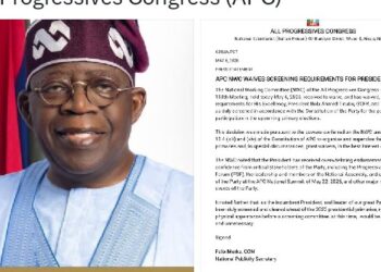 APC NWC Waives Screening Requirements for President Tinubu