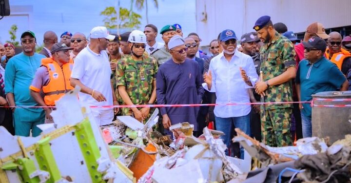 Gov Aiyedatiwa Visits Crash Site, Orders Continued Search for Victims, Wreckage
